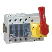 Выключатель-разъединитель Vistop - 63 A - 4П - рукоятка спереди - красная рукоятка / желтая панель | код 022315 |  Legrand